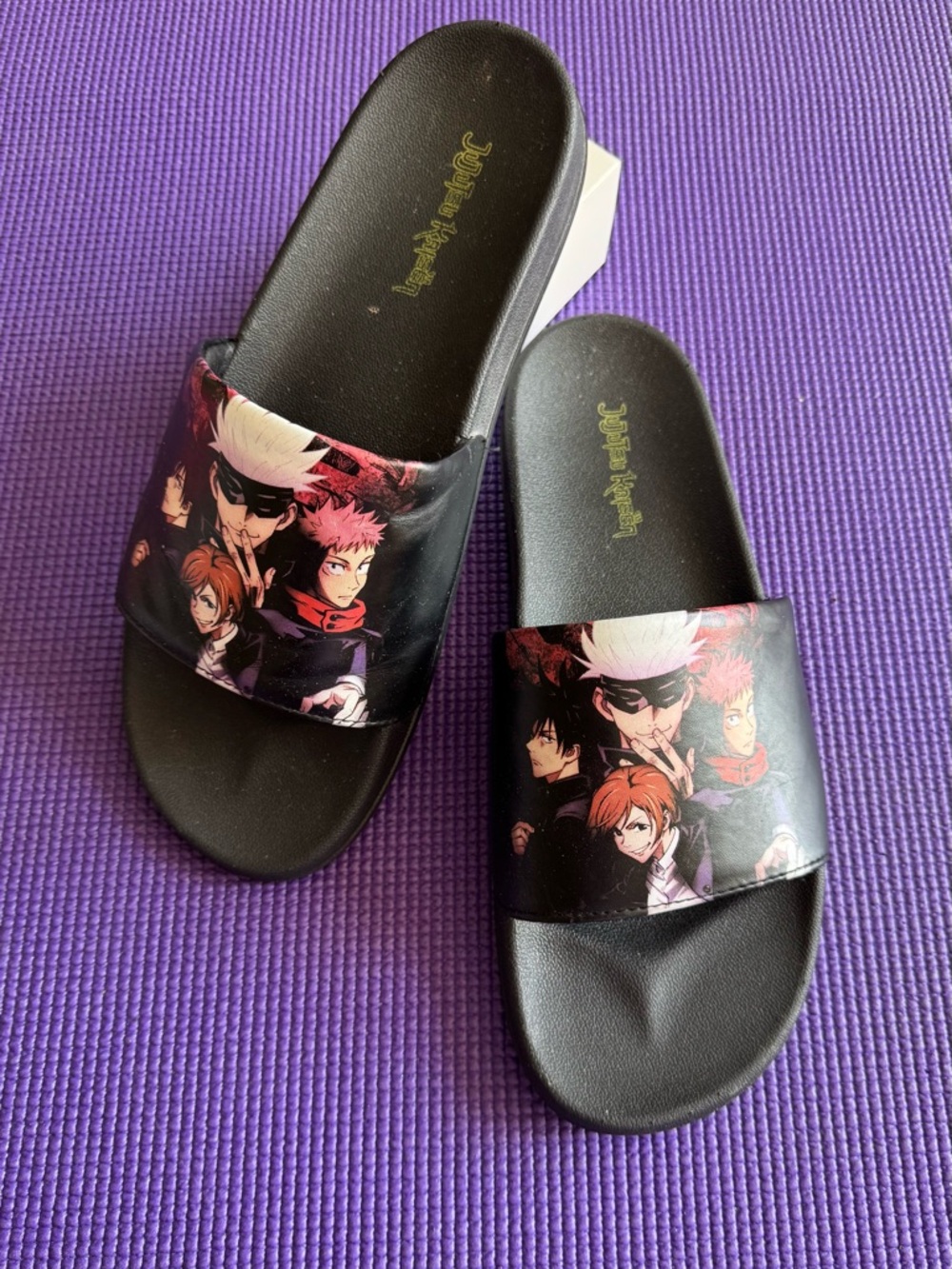 Jujutsu Kaisen: Black Anime Graphic Slide Sandals